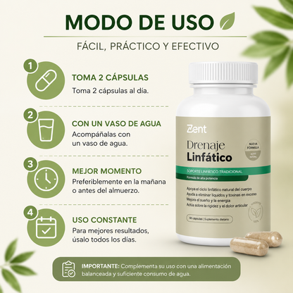 2X1 Drenaje Linfático 60 cáps -  Favorecer el drenaje natural, apoyar el funcionamiento normal del hígado y disminuye la hinchazón.
