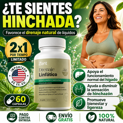 2X1 Drenaje Linfático 60 cáps -  Favorecer el drenaje natural, apoyar el funcionamiento normal del hígado y disminuye la hinchazón.
