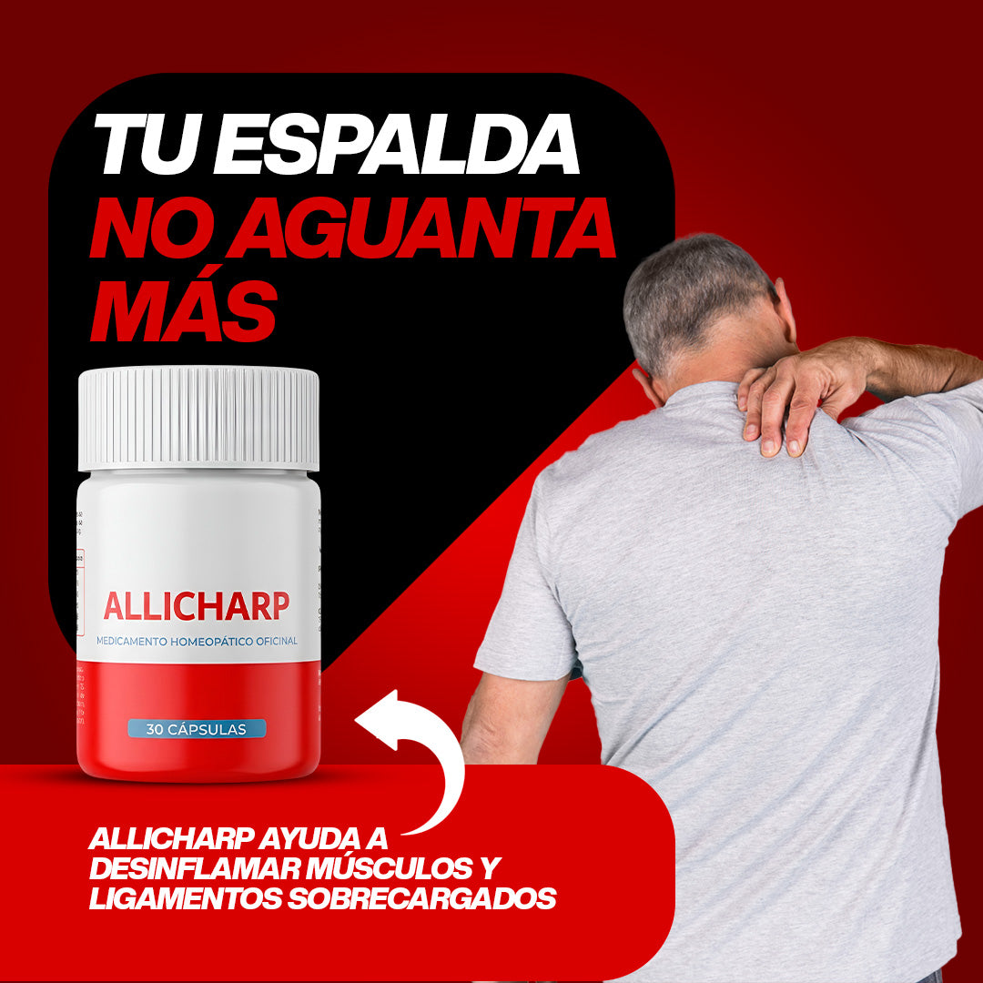 Allicharp  homeopático 30 Cápsulas - Ayuda a aliviar molestias musculares, articulares, apoya la movilidad y flexibilidad del cuerpo