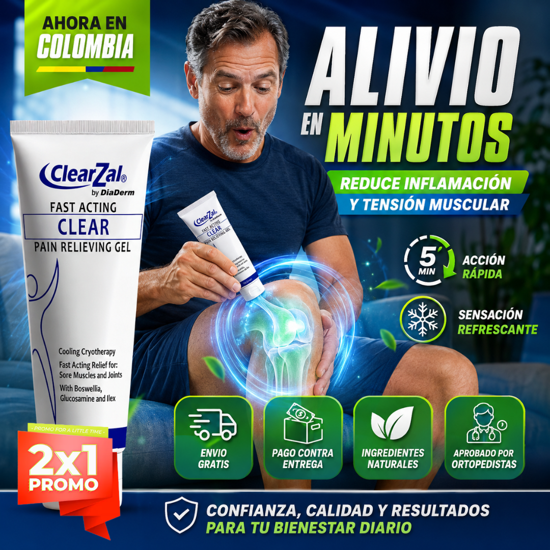 2x1 Gel Clear Zal para articulaciones y musculos - Reduce la inflamación, mejora la circulación y elimina el dolor en minutos - ¡Paga 1 y llega el segundo gratis!