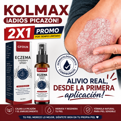 Spray para psoriasis e irritación Kolmax PAGA 1 LLEVA 2 - Alivio rápido desde la primera aplicación, reduce enrojecimiento, Hidrata y regenera la piel